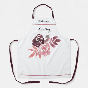 Tablier Dusty Rose Burgundy Bridesmaid Apron