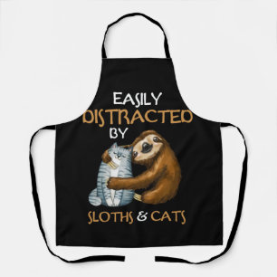 Tablier Easily Distracted By Sloths And Cats Sloth Lover