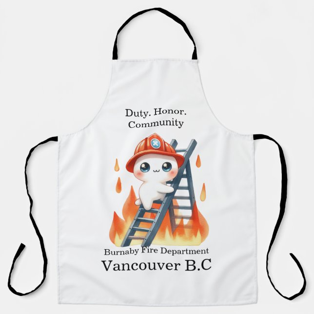 Tablier Echelle escalade pompier au coucher du soleil (Recto)