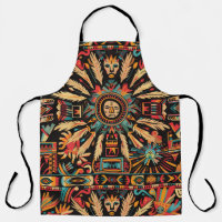 Eco-Friendly Cyan "Aztec Dream" Chef Apron