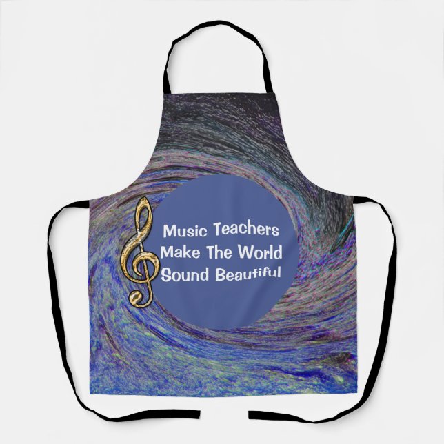 Tablier École de musique Merci Blue Spiral Swirl (Recto)