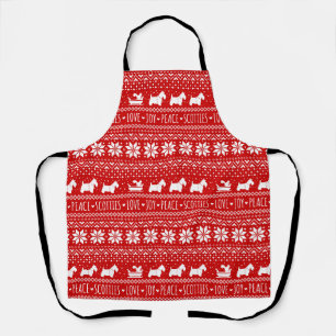 Tablier Ecosse Terriers Sleigh de Noël avec écureuil