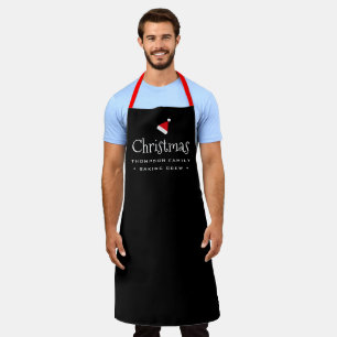 Tablier Écran de cuisson de Noël Personnalisé Famille Roug
