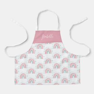 Tablier Ecriture arc-en-ciel rose fille moderne personnali