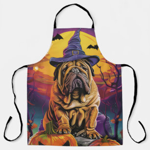 Tablier Éffrayant Shar Pei Chien Halloween sorcière et Cit