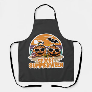 Tablier Éffrayant Summerween - citrouilles sur la plage
