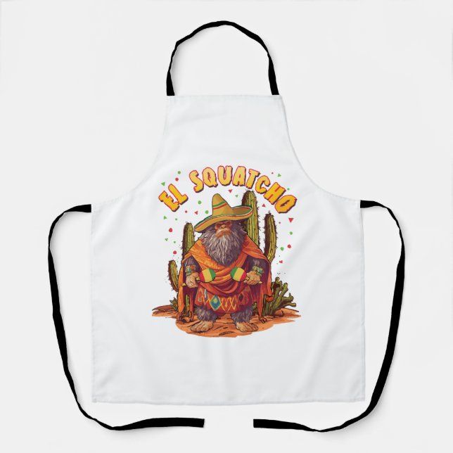 Tablier El Squatcho Bigfoot avec Maraca, Sombrero et Ponc (Recto)