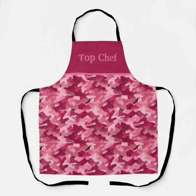 Tablier Élégance camouflage fusion rose (Recto)