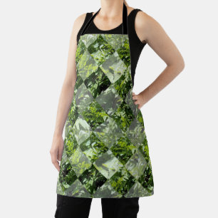 Tablier Élégance d'émeraude : Feuilles verts en coupe diam