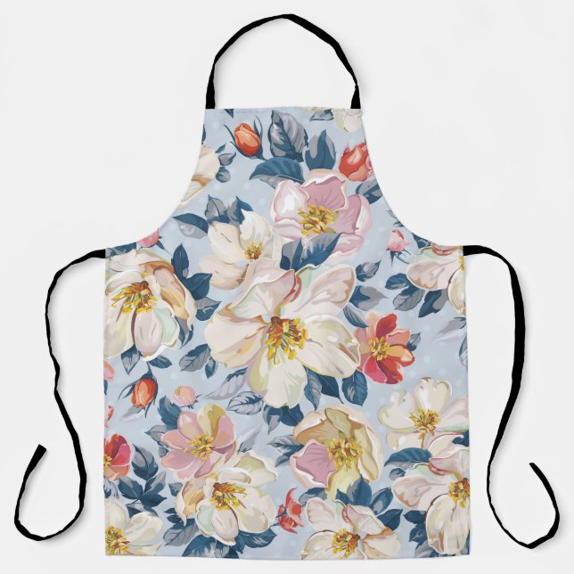Tablier Elégance motif transparent avec pomme fleurissante (Recto)