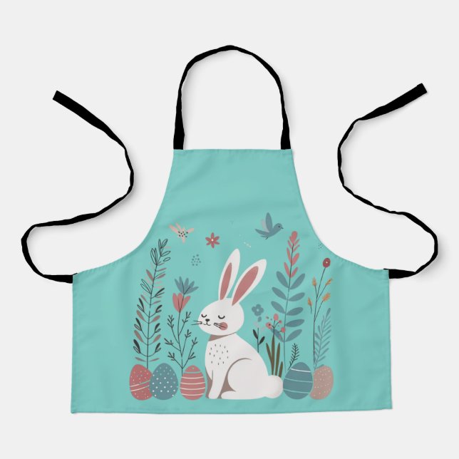 Tablier Élégance scandinave mignonne lapin de Pâques (Recto)