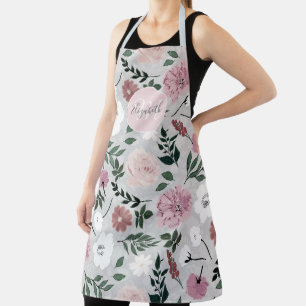 Tablier Elégant Blush rose Fleurs design botanique