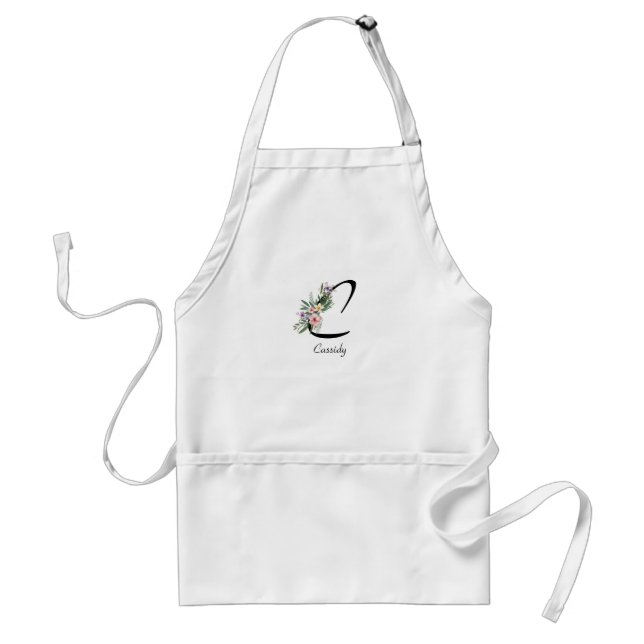 Tablier Élégant cadeau de retraite Aquarelle Fleurs (Devant)