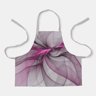 Tablier Élégant Chaos Moderne Art Fractal Abstrait Rose