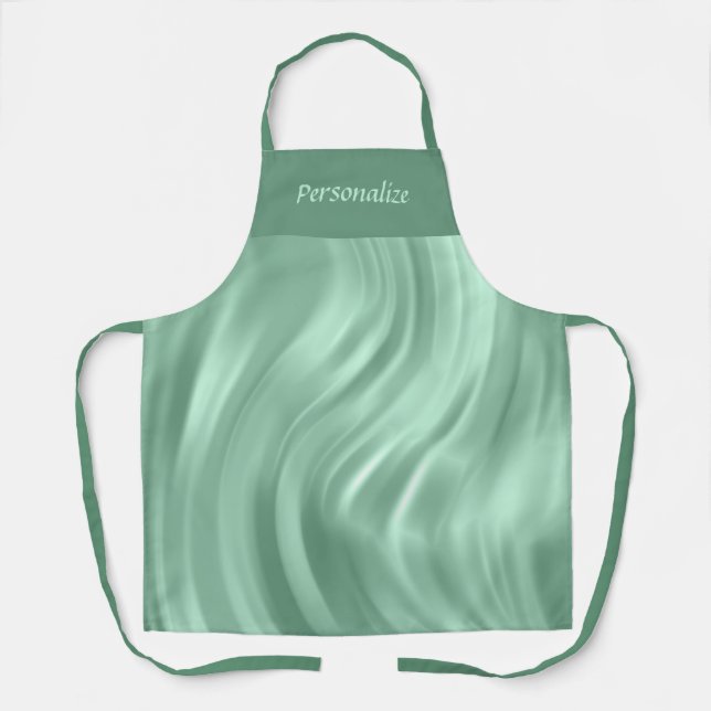 Tablier Elégant Chic Turquoise wirl Motif personnalisé tab (Recto)
