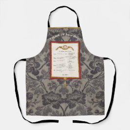 Tablier élégant damassé Menu Français