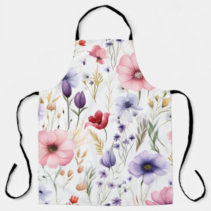 Tablier Elégant Fleur sauvage aquarelle