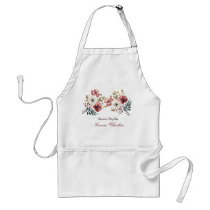 Tablier Élégant floral Nom personnalisé Apron