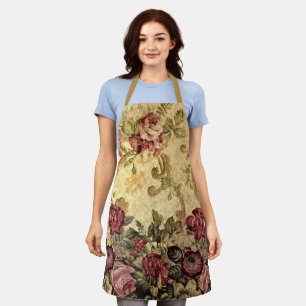 Tablier Élégant floral rose de style victorien vintage