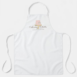Tablier Elégant gâteau rose aux fleurs