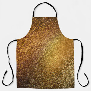 Tablier Elégant Golden Glossy Leather Texture