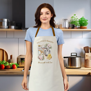 Tablier Élégant mélange floral Boulangerie et ingrédients 