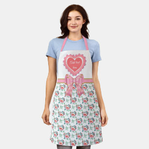 Tablier Élégant Motif d'aquarelle fleurie de printemps col