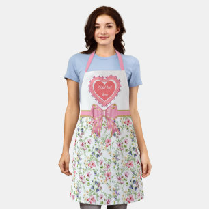 Tablier Élégant Motif d'aquarelle fleurie de printemps col