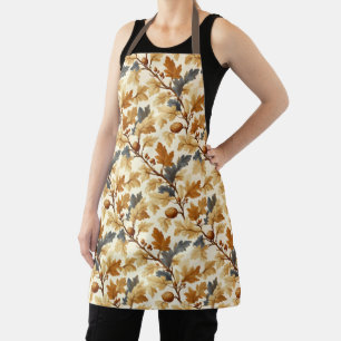 Tablier Élégant Motif d'automne feuille de chêne et pineco