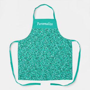 Tablier Élégant Motif de Parties scintillant bleu turquois