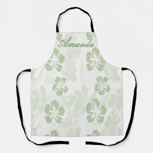 Tablier Élégant Motif d'Hibiscus de l'âge bouché