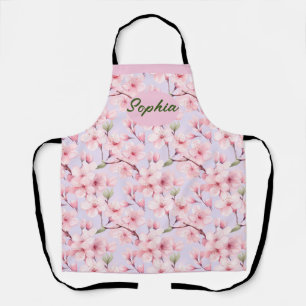 Tablier Elégant Motif Fleurs Roses - Parfait pour tout Occ