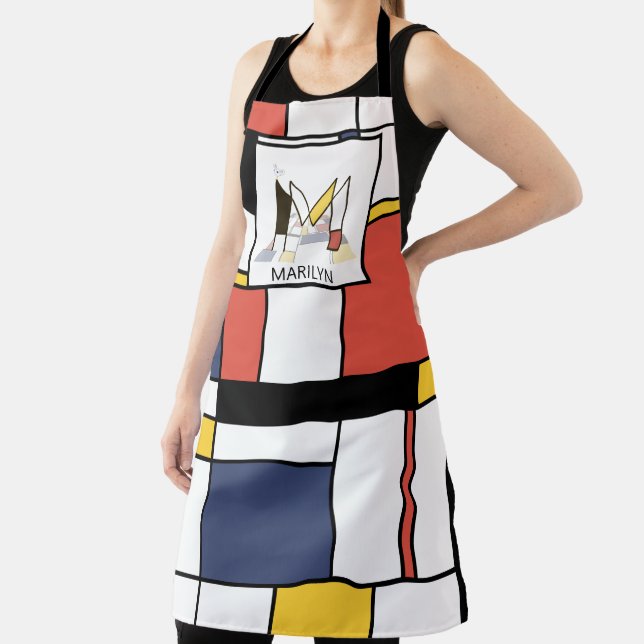 Tablier Élégant Neoplasticisme Style Monogramme. Lettre M (Insitu)