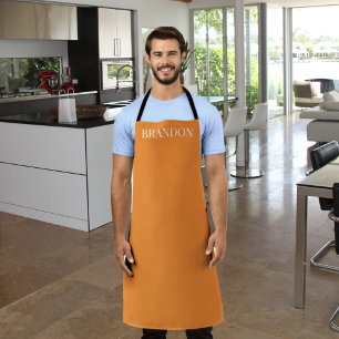 Tablier Elégant nom orange masculin Moderne Simple Chef