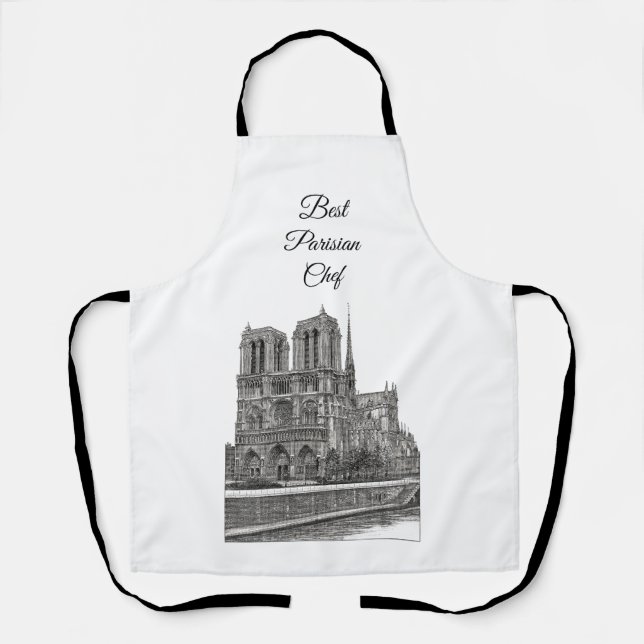 Tablier Elégant Notre Dame Meilleur Chef Parisien (Recto)