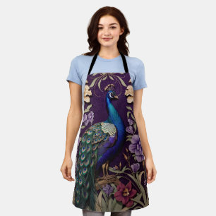 Tablier Elégant Peacock Sur Purple William Morris Inspiré
