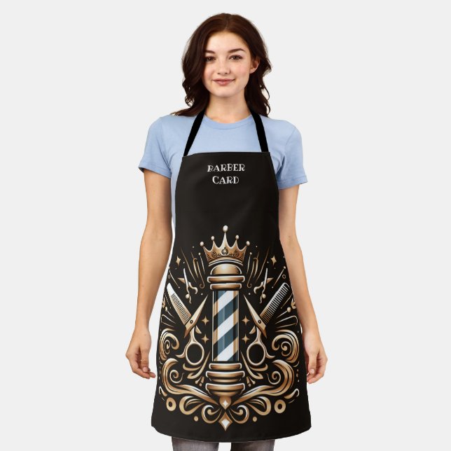 Tablier Élégant poteau en coiffure et logo de la Couronne  (Porté)