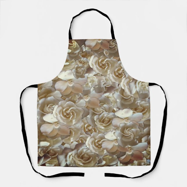 Tablier Élégant Rose floral Motif pétal (Recto)