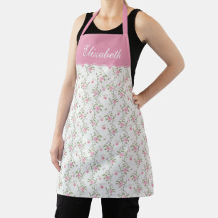 Tablier Elégant rose Roses Fleurs Motif Personnalisé