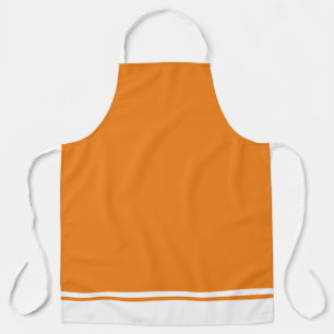 Tablier Élégant Sporty Orange White Hem Racing Stripes