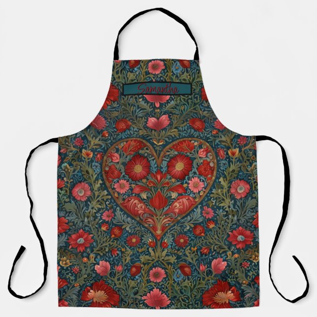 Tablier Élégant style de coeur victorien Valentines Day (Recto)