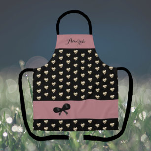 Tablier Élégant "Tout est sur les Coeurs d'Or" Apron