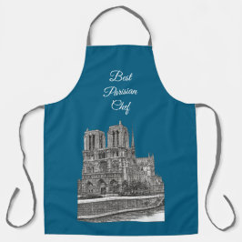 Tablier Elégant Turquoise Notre Dame Meilleur chef parisie