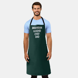 Tablier Elégant Vert foncé pour hommes Moderne Simple Papa