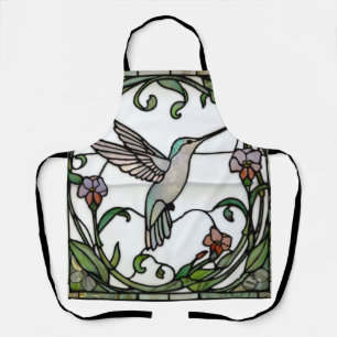 Tablier Élégant vitrail art nouveau colibri