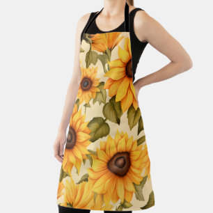 Tablier Elégante aquarelle tournesols