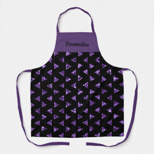 Tablier Elégante Black Purple Triangle Gem Girly