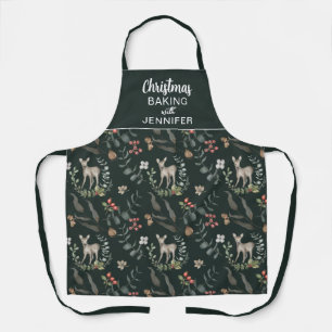 Tablier Élégante cuisine de Noël personnalisée avec nom