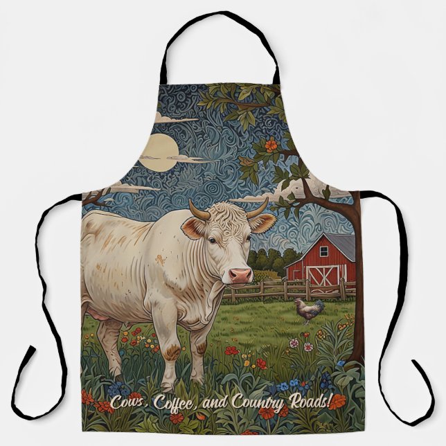 Tablier Élégante ferme de vache chic à la campagne (Recto)