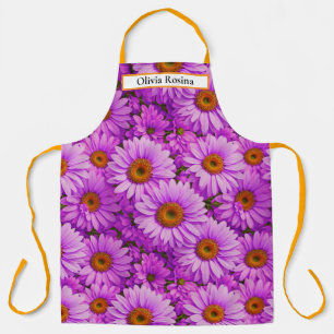 Tablier Élégante marguerite florale magenta rose foncé